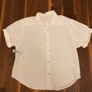 Aritzia Denim Forum Short sleeve button down 100% cotton size large